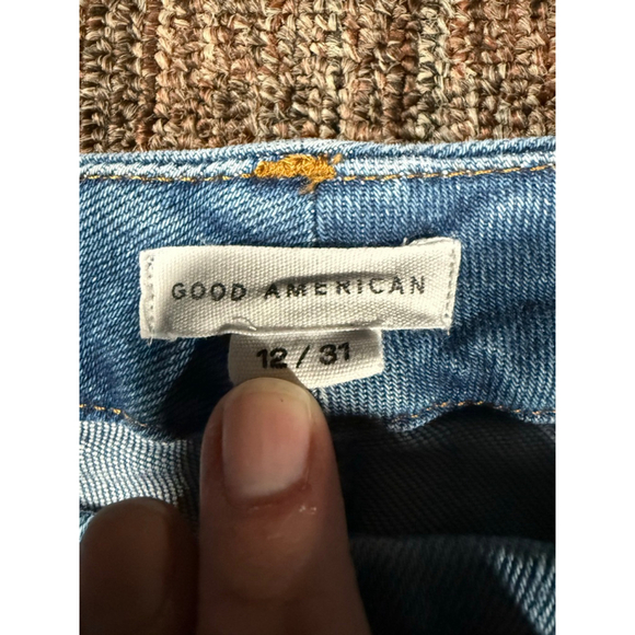 Women's GOOD AMERICAN Blue Distressed Skinny Jeans 12 - Picture 6 of 10